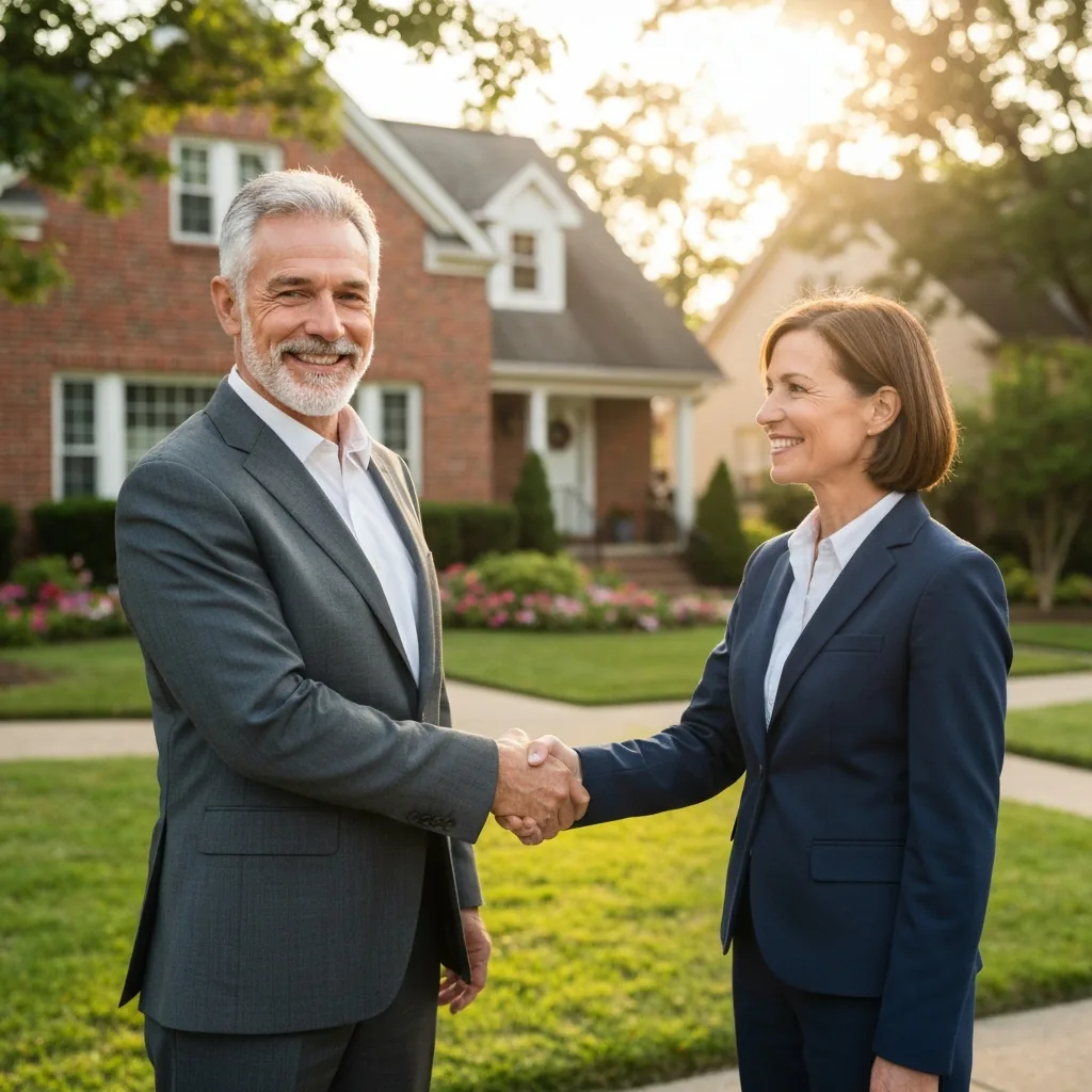 Real estate investor reviewing property documents at a desk